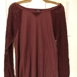 Lucky Brand XL burgundy long sleeve top